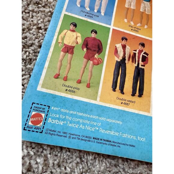 Vintage 1984 Mattel Ken Twice As Nice Reversible Fashions Double Play Set 4886 - Picture 7 of 7